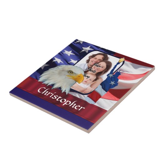 Patriottisch Amerikaans Icon foto template Tegeltje (Zijkant)