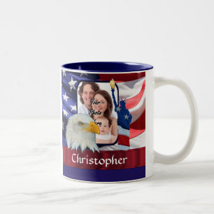 Patriottisch Amerikaans Icon foto template Tweekleurige Koffiemok