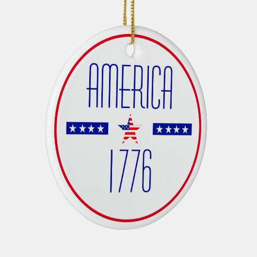 Patriottisch Amerikaans Keramisch Ornament (Rechts)
