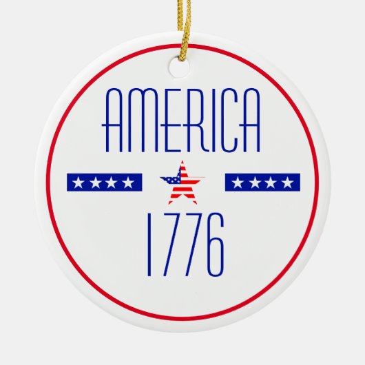 Patriottisch Amerikaans Keramisch Ornament (Voorkant)