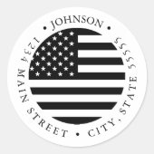 Patriottisch Amerikaans label met vlag (Voorkant)