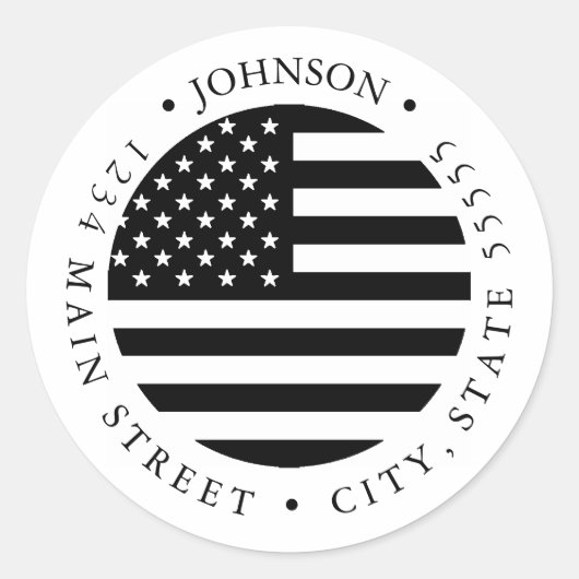 Patriottisch Amerikaans label met vlag (Voorkant)