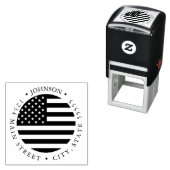 Patriottisch Amerikaans label met vlag Zelfinktende Stempel (In situ)