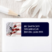 Patriottisch Amerikaans label met vlaggestaaf (Insitu)