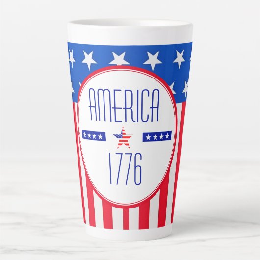 Patriottisch Amerikaans Latte Mok (Voorkant)