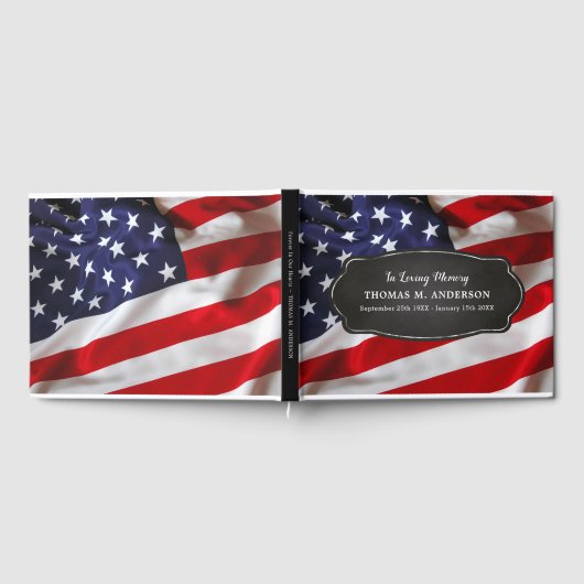 Patriottisch Amerikaans Memorial Funeral Guest Boo Gastenboek (Volledig)