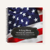 Patriottisch Amerikaans Memorial Funeral GuestBook Notitieboek (Voorkant)