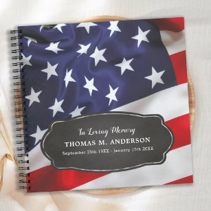 Patriottisch Amerikaans Memorial Funeral GuestBook Notitieboek
