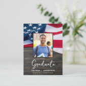 Patriottisch Amerikaans militair Afstuderen van de Uitnodiging Briefkaart (Staand voorkant)