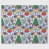 Patriottisch Amerikaans Nutkraker Blue Pattern Cadeaupapier (Vlak)