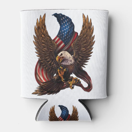Patriottisch Amerikaans ontwerp met adelaar en vla Blikjeskoeler (Voorkant)