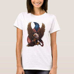 Patriottisch Amerikaans ontwerp met adelaar en vla T-shirt