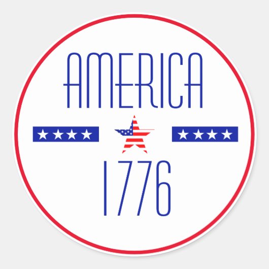 Patriottisch Amerikaans Ronde Sticker (Voorkant)