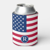 Patriottisch Amerikaans Rood Wit Blauw Aangepast M Blikjeskoeler (Blikje Voorkant)