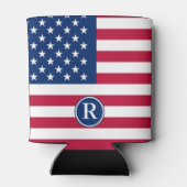 Patriottisch Amerikaans Rood Wit Blauw Aangepast M Blikjeskoeler (Achterkant)