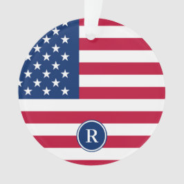 Patriottisch Amerikaans Rood Wit Blauw Aangepast M Ornament