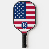 Patriottisch Amerikaans Rood Wit Blauw Aangepast M Pickleball Paddle (Achterkant)
