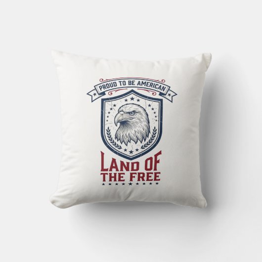Patriottisch Amerikaans Schild Adelaar Vintage T-s Kussen (Voorkant)