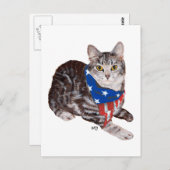 Patriottisch Amerikaans Shorthair Tabby Cat Briefkaart (Voorkant / Achterkant)