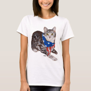 Patriottisch Amerikaans Shorthair Tabby Cat T-shirt