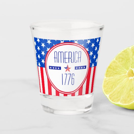 Patriottisch Amerikaans Shot Glas (Voorkant)