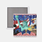 Patriottisch Amerikaans symbool Magnet Favors (Voorkant / Achterkant)