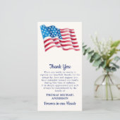 Patriottisch Amerikaans Veteraan Funeral Bedankkaart (Staand voorkant)