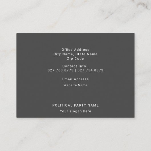 Patriottisch Amerikaans Visitekaartje voor verkiez (Achterkant)