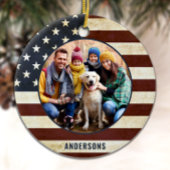 Patriottisch Amerikaans Vlag Aangepast 2 Foto Keramisch Ornament