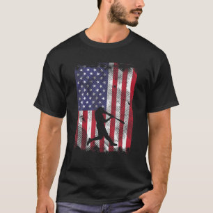 Patriottisch Amerikaans Vlag Baseball Player T-shirt