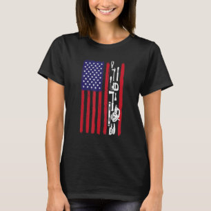 Patriottisch Amerikaans Vlag Carpenter Woodwerker  T-shirt