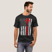 Patriottisch Amerikaans Vlag geregistreerd op zust T-shirt (Voorkant volledig)