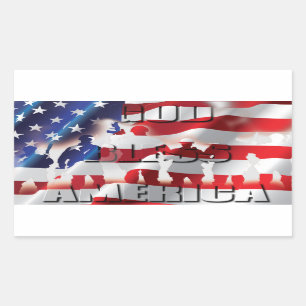 Patriottisch Amerikaans Vlag God zegene Amerika Rechthoekige Sticker