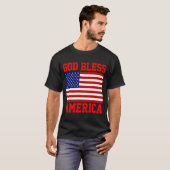 Patriottisch Amerikaans Vlag God zegene Amerika T-shirt (Voorkant volledig)