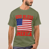 Patriottisch Amerikaans Vlag God zegene Amerika T-shirt (Voorkant)