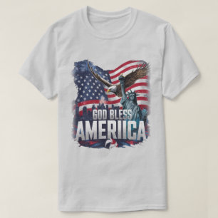 Patriottisch Amerikaans Vlag God zegene Amerika T-shirt