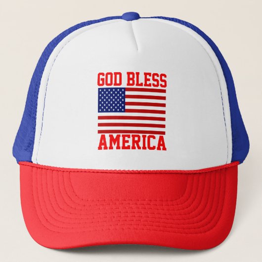 Patriottisch Amerikaans Vlag God zegene Amerika Trucker Pet (Voorkant)