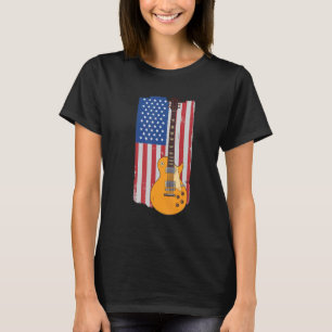 Patriottisch Amerikaans Vlag Guitar Guitarist Bass T-shirt