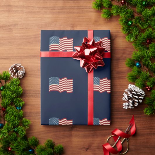 Patriottisch Amerikaans Vlag Holiday Wrapping Pape Cadeaupapier (Feestdagen Geschenken)