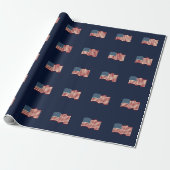 Patriottisch Amerikaans Vlag Holiday Wrapping Pape Cadeaupapier (Uitgerold)