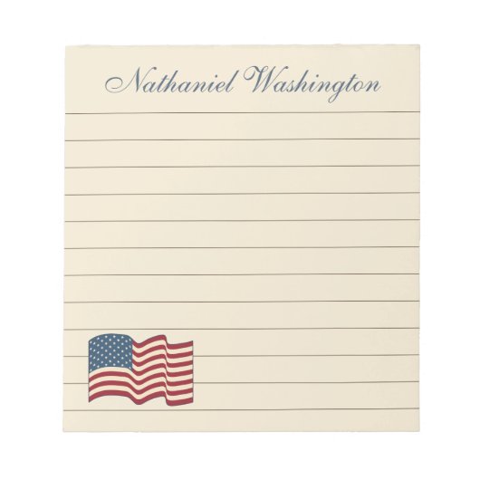 Patriottisch Amerikaans Vlag Kantoor Kitchen Notit Notitieblok (Voorkant)