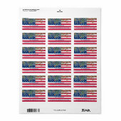 Patriottisch Amerikaans Vlag Kerstmis Adres Etiket (Full Sheet)