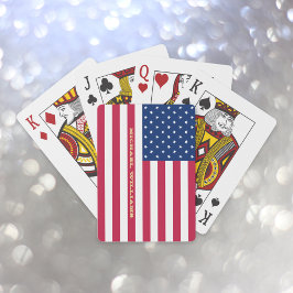 Patriottisch Amerikaans Vlag Monogrammed Poker Gam Pokerkaarten