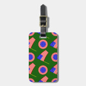 Patriottisch Amerikaans Vlag Patroon op Groen Bagagelabel (Voorkant verticaal)