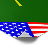 Patriottisch Amerikaans Vlag Patroon op Groen Poster (Hoek)