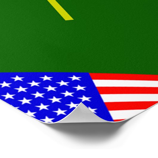 Patriottisch Amerikaans Vlag Patroon op Groen Poster (Hoek)