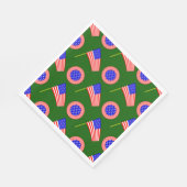 Patriottisch Amerikaans Vlag Patroon op Groen Servet (Hoek)