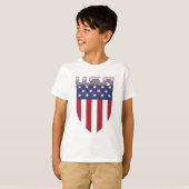 Patriottisch Amerikaans Vlag Schild T-shirt (Voorkant volledig)