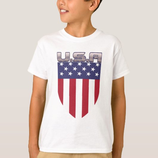 Patriottisch Amerikaans Vlag Schild T-shirt (Voorkant)