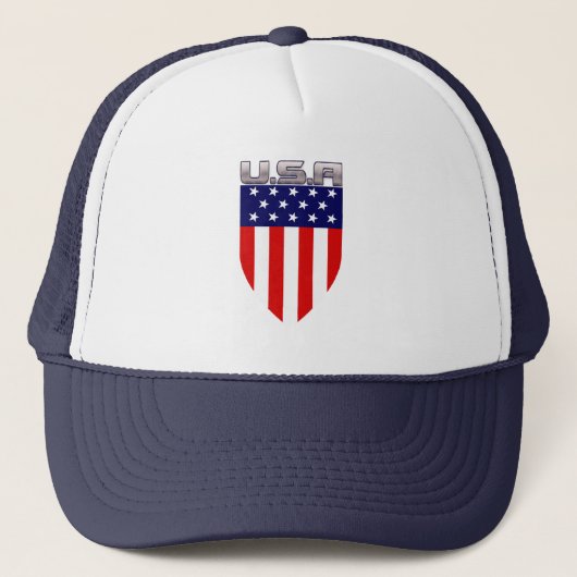 Patriottisch Amerikaans Vlag Schild Trucker Pet (Voorkant)